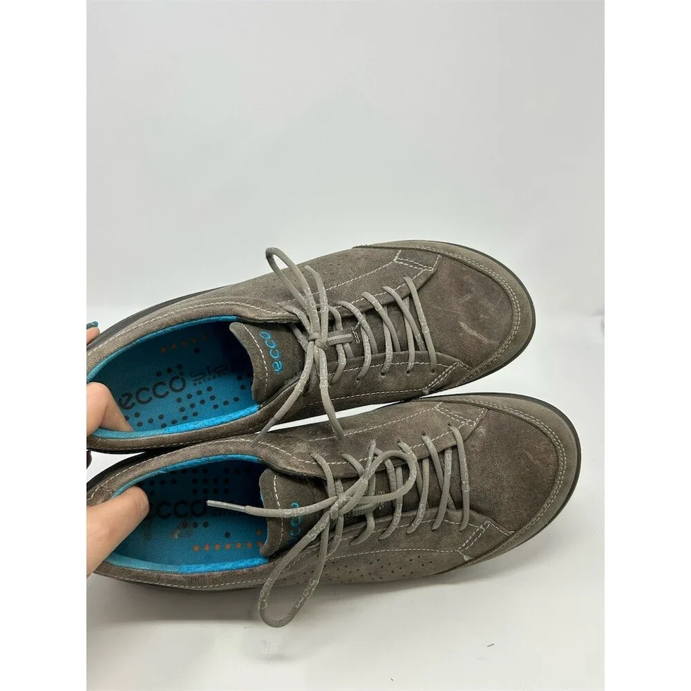 ECCO BIOM Grip Men's Low Top Lace-Up Sneakers Gray Brown Taupe Blue Lining 45